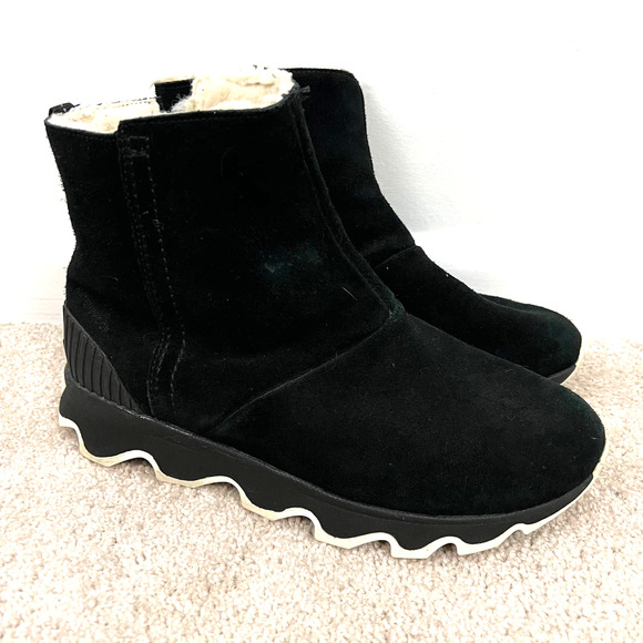 Sorel Shoes Sorel Short Black Suede Boots Women Size 8